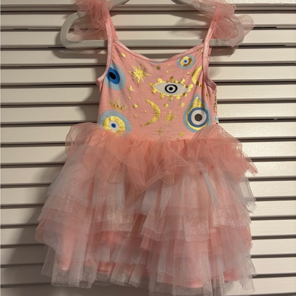 POSH PEANUT | Fiona Ruffled Tulle Smocked Dress  | PINK | size 2T - Picture 2 of 6